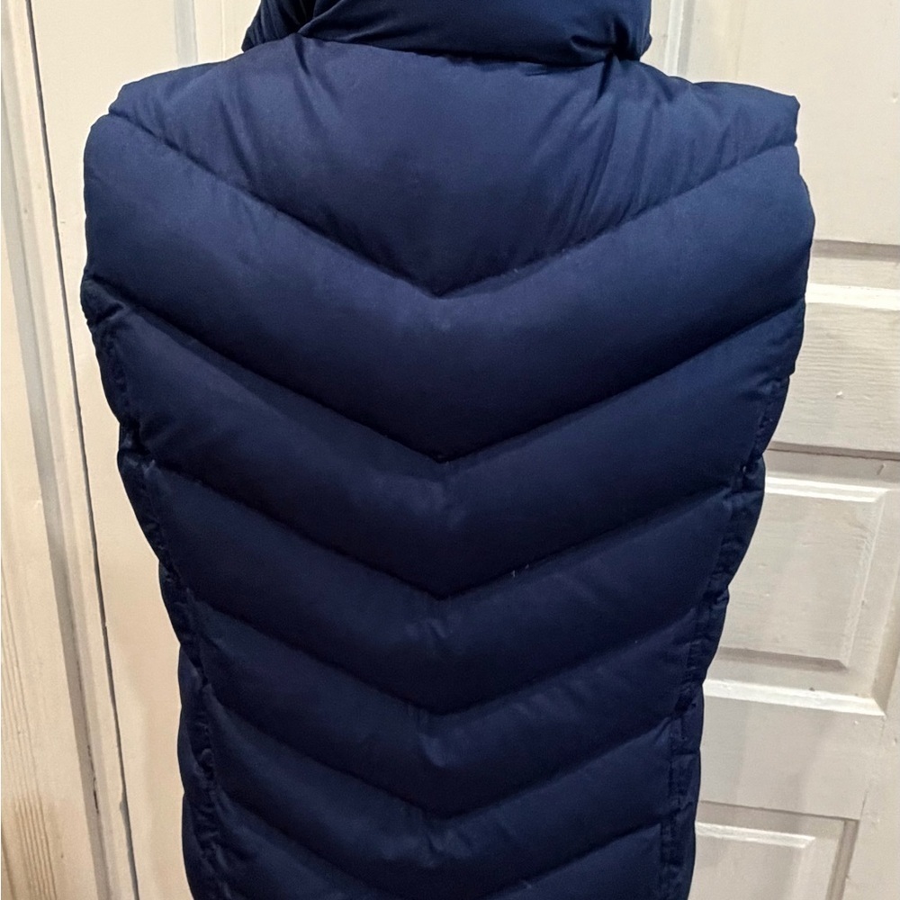 Lands End Down Feather Women’s Puffer Vest Navy Sz S 6-8 Rn62830 Full Zip - Picture 2 of 8